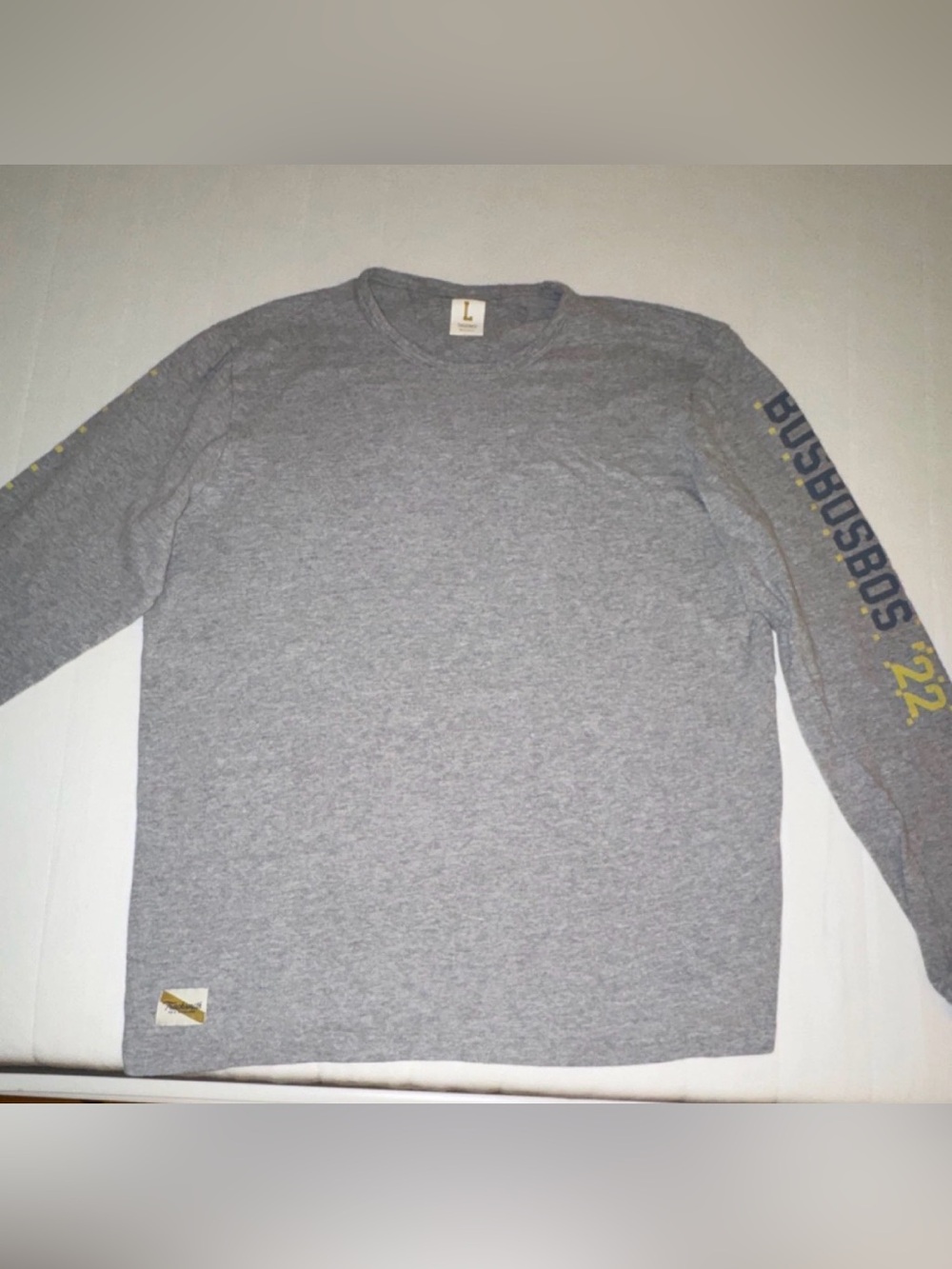 Tracksmith Gray Long-Sleeve Crewneck Shirt